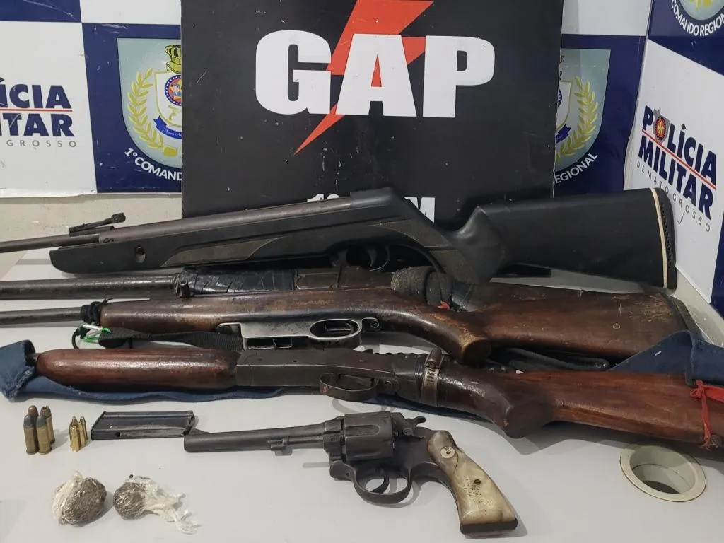 Faccionado é preso com armas após ameaçar moradores em Mato Grosso