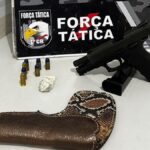 Forca Tatica prende homem com pistola e municoes em Cuiaba