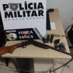 Força Tática apreende armamento após ameaça com espingarda