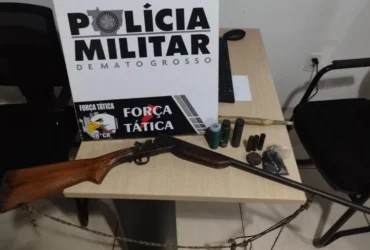 Força Tática apreende armamento após ameaça com espingarda