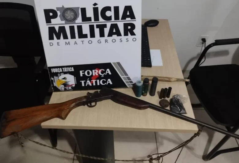 Força Tática apreende armamento após ameaça com espingarda