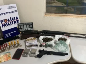 Força Tática prende dupla com armas e drogas após denúncia em Brasnorte