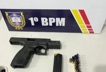 Homem é preso com pistola e munições após denúncia em Cuiabá
