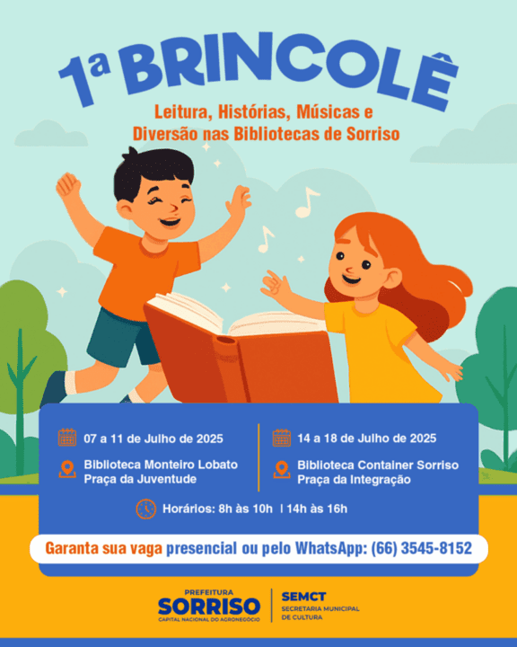Leitura e brincadeiras dao o tom do 1o Brincole nas bibliotecas de Sorriso