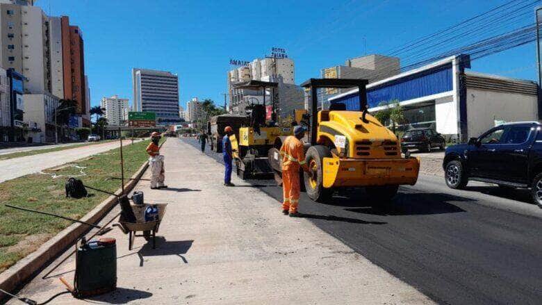 Obras do BRT em Cuiaba ganham ritmo com recapeamento da avenida do CPA