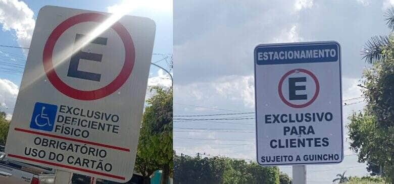 Guarda é acionada após denúncia e encontra sinalização modificada para favorecer estacionamento exclusivo a clientes de estabelecimento
