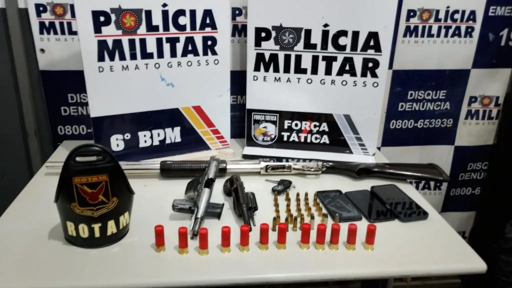 Polícia apreende armas e detém faccionados suspeitos em Cáceres