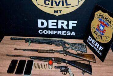 Policia Civil prende dois por posse ilegal de armas em Confresa e regiao