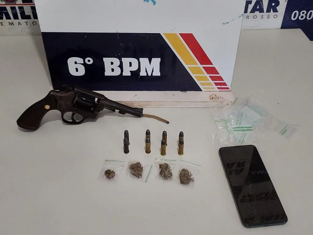 Polícia apreende adolescentes com arma e drogas em Cáceres