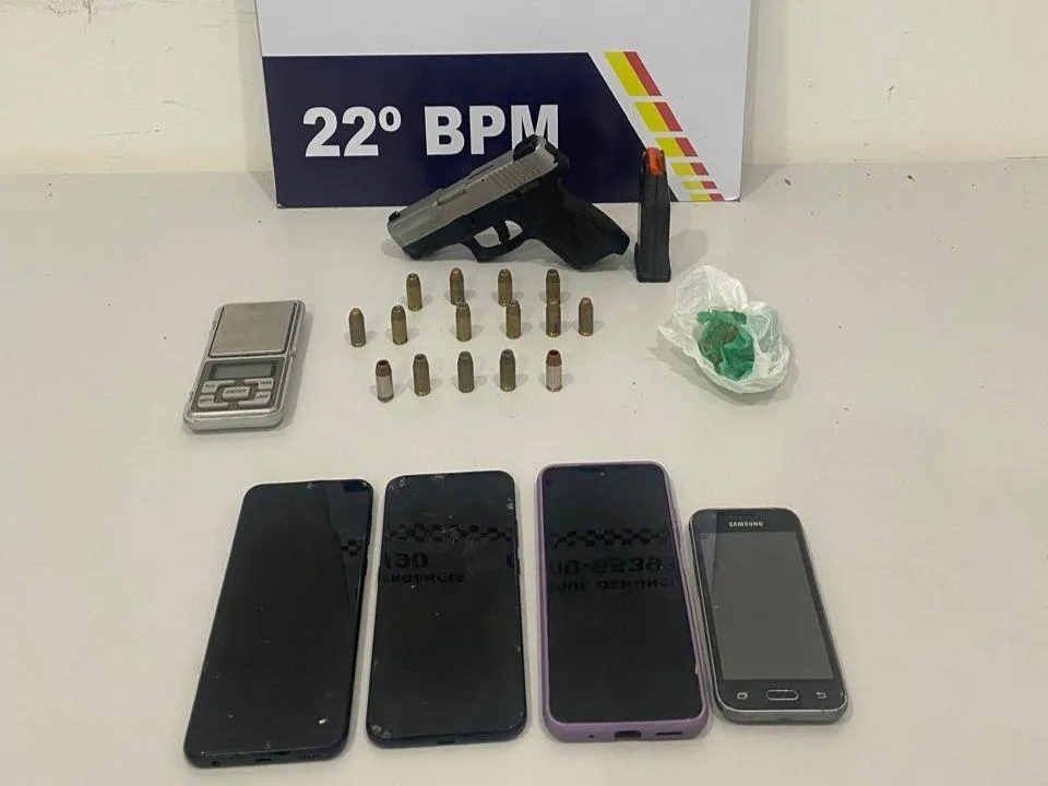 Polícia apreende arma e drogas durante prisão de dois faccionados em Peixoto de Azevedo