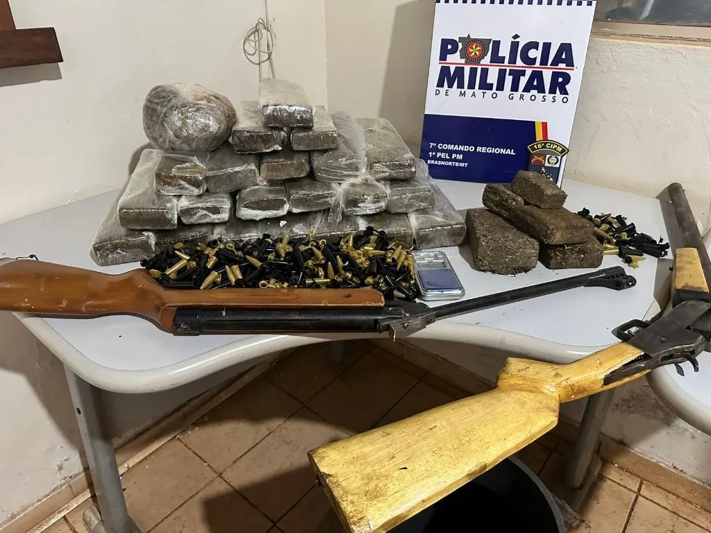 Polícia militar prende traficante e apreende 25 quilos de drogas em Mato Grosso
