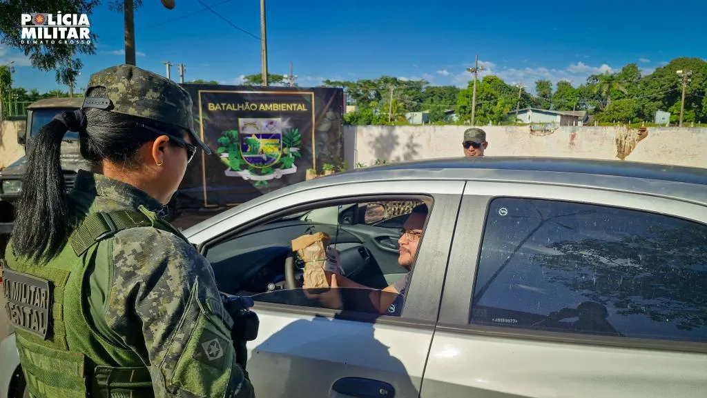 Polícia Militar realiza blitz educativa em MT pelo Dia do Meio Ambiente