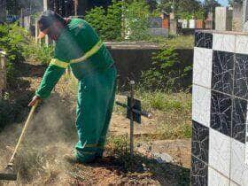 Prefeitura intensifica acoes de limpeza e manutencao nos cemiterios de Varzea Grande