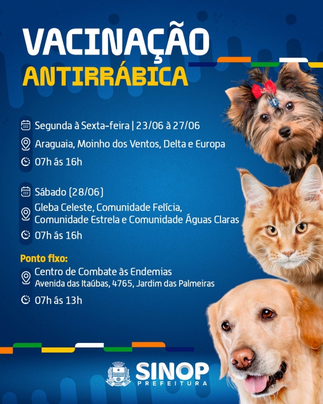 Sinop realiza vacinacao antirrabica casa a casa em quatro bairros