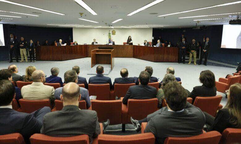 Primeira Turma do STF julga denúncia sobre o núcleo 1 da Pet12.100.
Foto: Rosinei Coutinho/STF