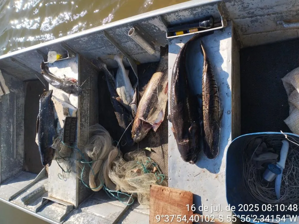 Pesca irregular resulta em prisão, multa e apreensão de 25 kg de peixes em Mato Grosso