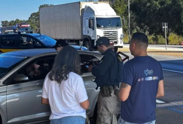 Blitz realizada com apoio da Polícia Rodoviária Federal na BR-070