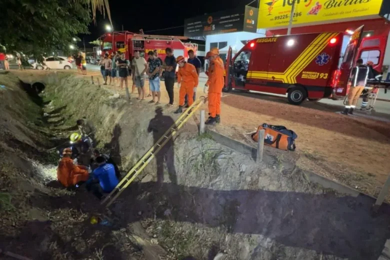 Motociclista é resgatado de valeta após acidente em Sinop