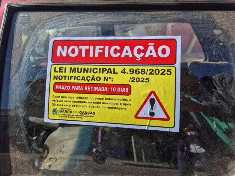 Fiscalizacao de veiculos abandonados em vias publicas tem inicio em Barra do Garcas