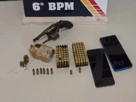 Polícia intercepta facção e apreende arma com 89 munições em Cáceres