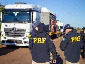 PRF escolta elefanta Kenya em travessia do Parana ao Mato Grosso rumo a santuario especializado