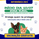 Zona rural e o ponto de partida da Campanha Antirrabica em Sorriso