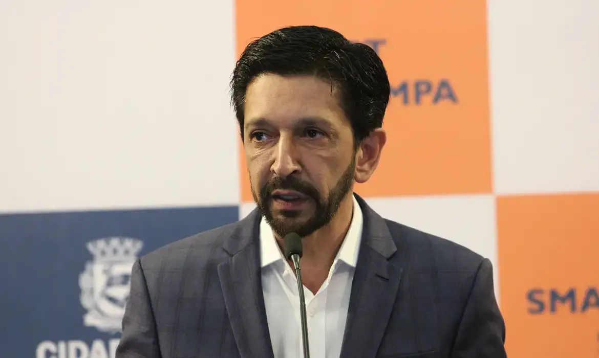 São Paulo (SP), 07/08/2023 - O prefeito de São Paulo, Ricardo Nunes, fala sobre o contrato da prefeitura com o projeto Smart Sampa, que prevê a distribuição de câmeras de monitoramento na cidade de Sã