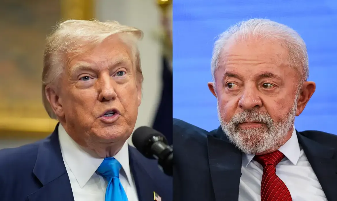 Donald Trump e Lula. Photo by Reuter/Yuri Gripas e Marcelo Camargo/Agência Brasil Luiz Inácio Lula da Silva