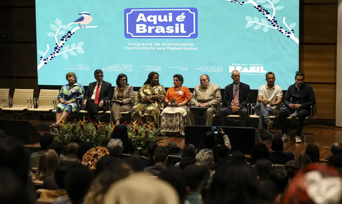 Brasília (DF), 06/08/2025 - Lançamento do programa “Aqui é Brasil”, operação humanitária coordenada pelo Ministério dos Direitos Humanos e da Cidadania (MDHC) para acolher, com dignidade, os brasileir