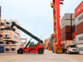 Visita técnica ao Porto ITapoá SC. Os Portos tem sempre uma movimentação grande de container e navios e movimenta o marcado de importação e exportação.. Foto: Vosmar Rosa/MPOR