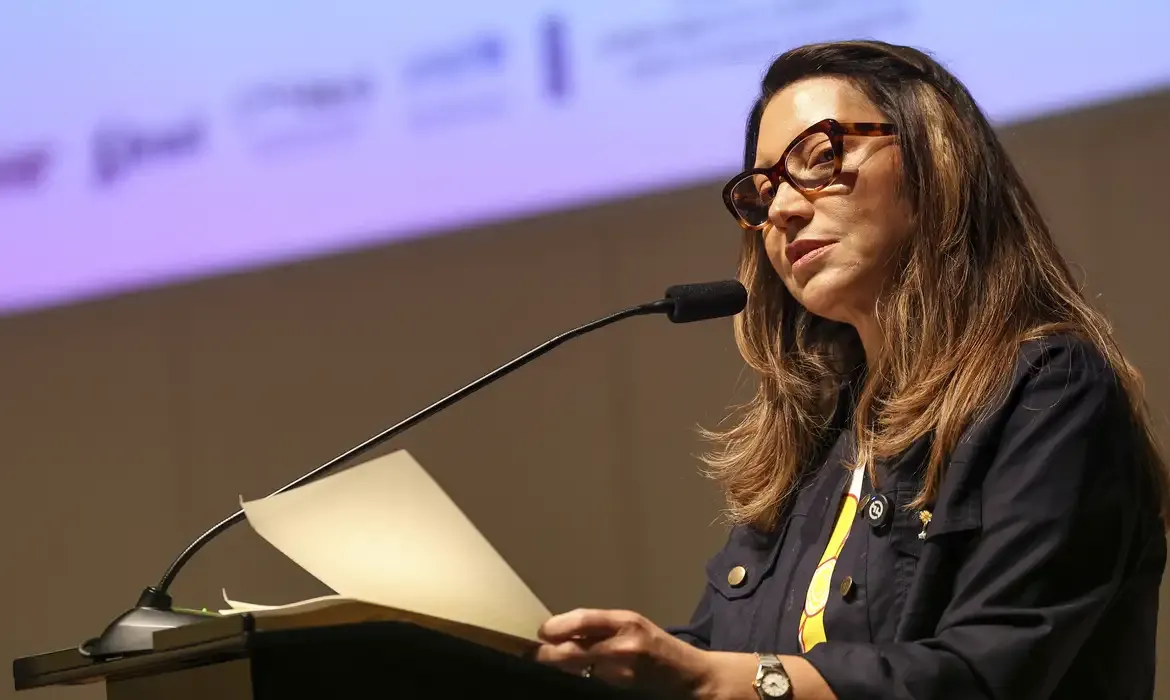 Brasília (DF), 19/05/2025 - A primeira-dama, Janja Lula da Silva, durante a abertura da Semana Nacional de Enfrentamento à Violência Sexual contra Crianças e Adolescentes. Foto: Marcelo Camargo/Agênci