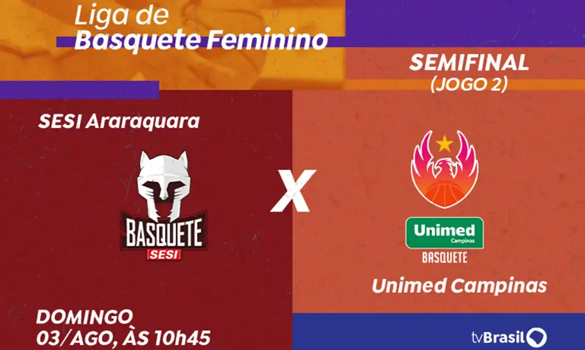 São Paulo (SP) 31/07/2025 - A TV Brasil exibe o segundo confronto entre Unimed Campinas e Sesi Araraquara pela Liga de Basquete Feminino (LBF). Foto: TV Brasil