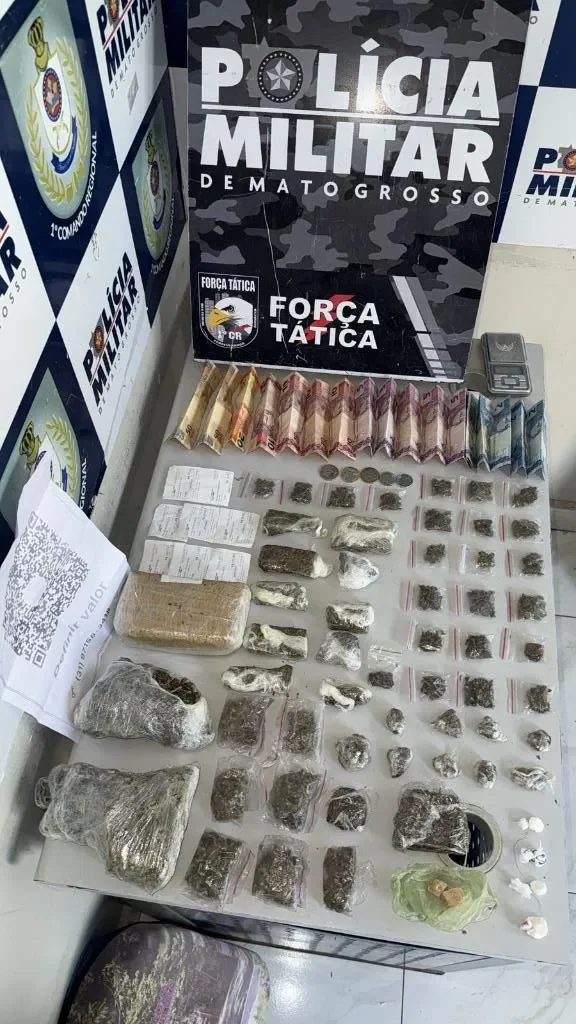 Força Tática apreende 57 porções de drogas e prende trio em Cuiabá 82 Força Tática apreende 57 porções de drogas e prende trio em Cuiabá