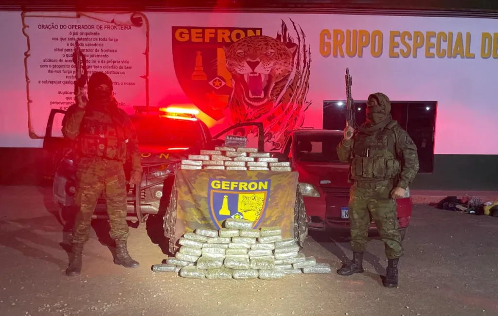 Gefron apreende 68 tabletes de drogas em Porto Esperidião e causa prejuízo de R$ 461 mil às facções