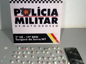 PM prende jovem faccionado com 60 porções de cocaína em Tangará da Serra