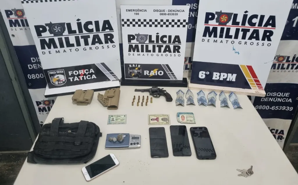 Polícia prende quadrilha em Cáceres após tentativa de homicídio e apreende drogas e arma