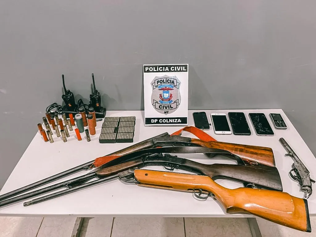 Polícia Civil prende suspeitos e apreende armas em Cotriguaçu