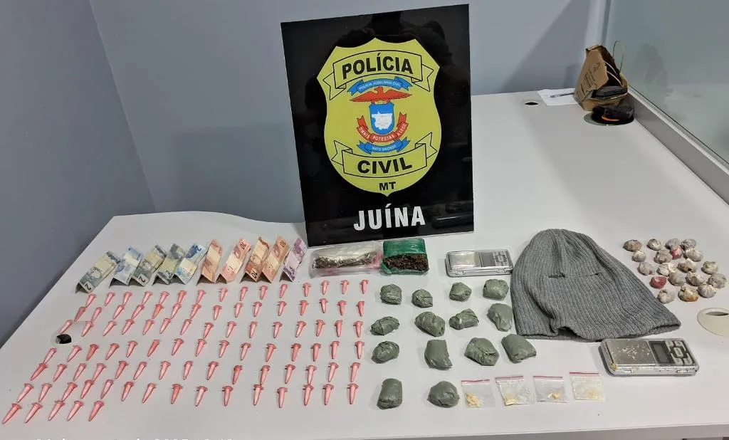 Polícia Civil prende quatro suspeitos em operação contra tráfico de drogas em Juína
