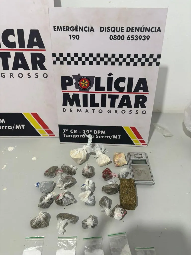 Polícia Militar prende suspeitos por tráfico de drogas em Tangará da Serra
