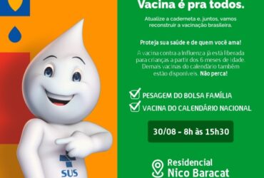 Saude realiza sabado mutirao de vacinacao e pesagem do bolsa familia em Sinop