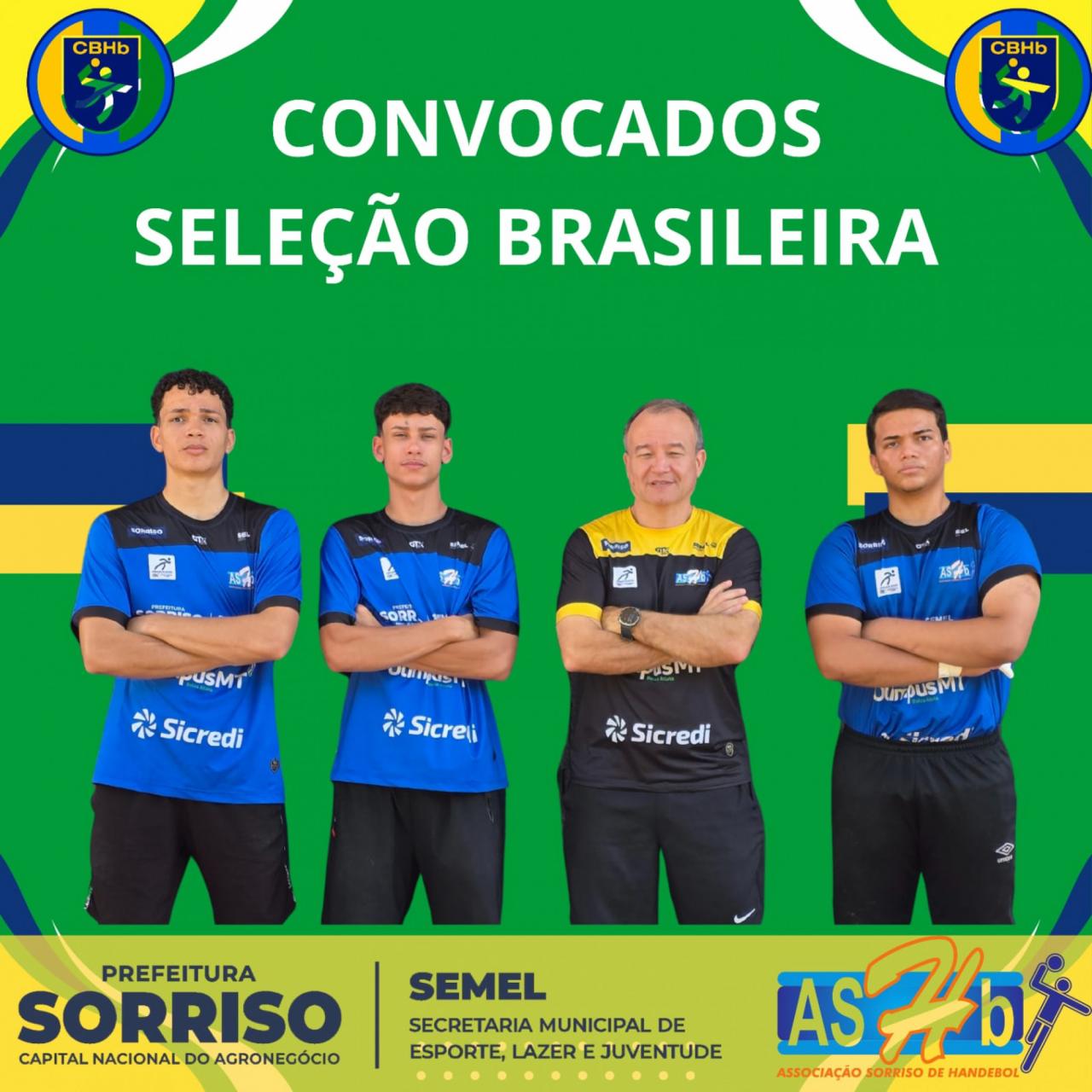Tecnico e atletas de Sorriso convocados para a Selecao Brasileira Cadete de Handebol