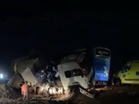 Colisão entre ônibus e carreta na BR-163 deixa mortos e dezenas de feridos entre Lucas do Rio Verde e Nova Mutum