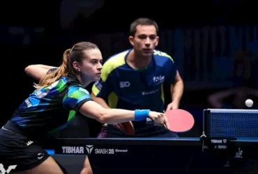 Calderano e Bruna Takahashi avançam às quartas de duplas mistas no Europe Smash