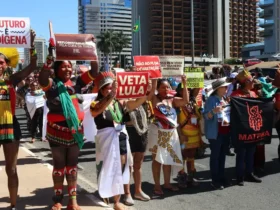 Brasília (DF), 07/08/2025 - Passeata da 4ª Marcha das Mulheres Indígenas. Foto: Antonio Cruz/Agência Brasil