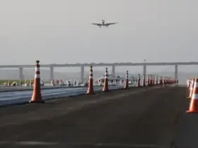 Aeroporto fecha após vazamento de óleo na pista