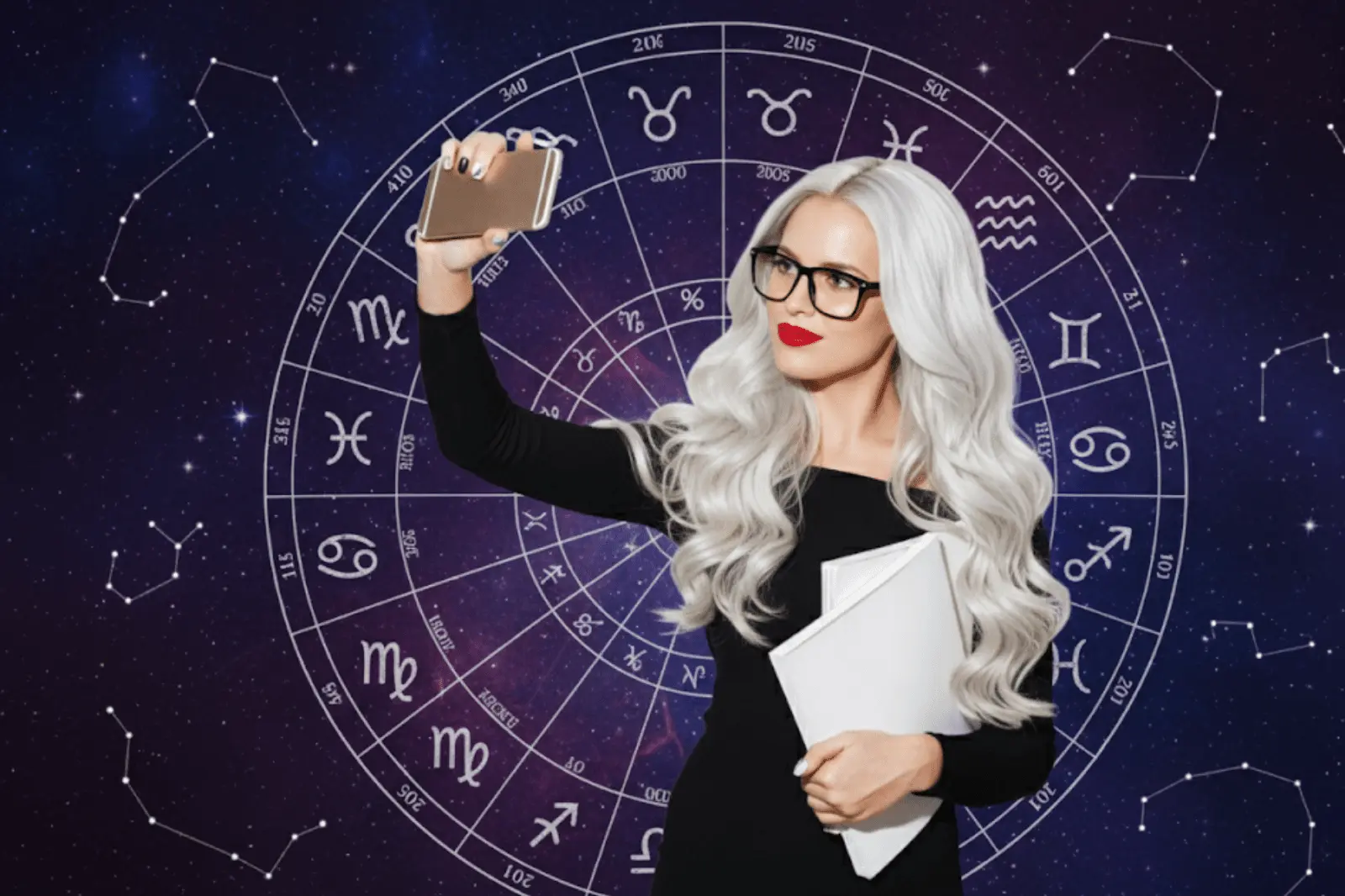 Mulher com celular na mão