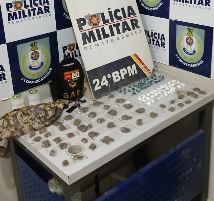 PM apreende mais de 100 porções de drogas e prende suspeito em Cuiabá