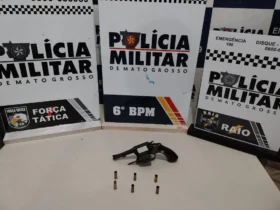 Polícia Militar prende suspeitos de homicídio em Cáceres com revólver e moto