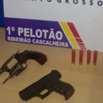 Polícia Militar prende homens por porte ilegal de arma em Ribeirão Cascalheira