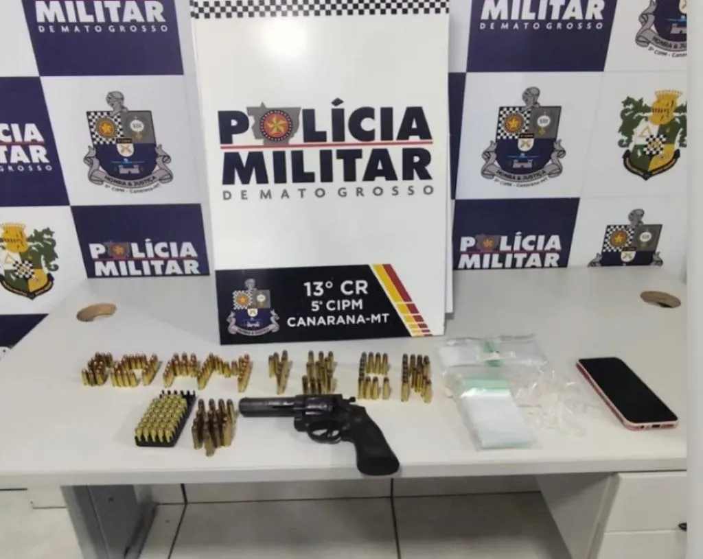 Polícia Militar prende homem em Canarana por ameaça e apreensão de arma